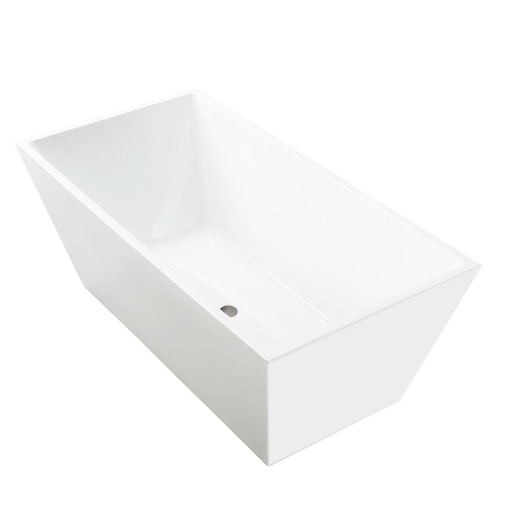 67'' White Freestanding Acrylic Soaking Bathtub