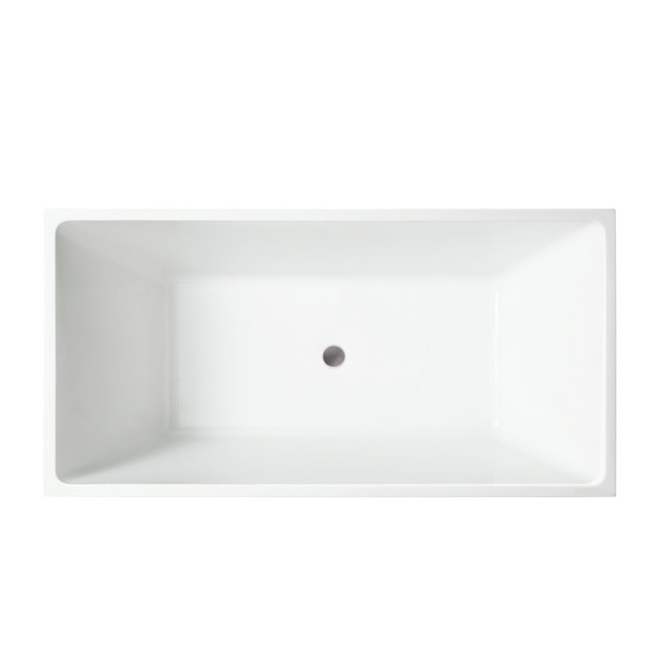67'' White Freestanding Acrylic Soaking Bathtub
