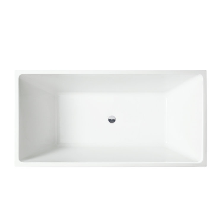 Vanity Art 67" Pure White Acrylic Freestanding Soaking Bathtub