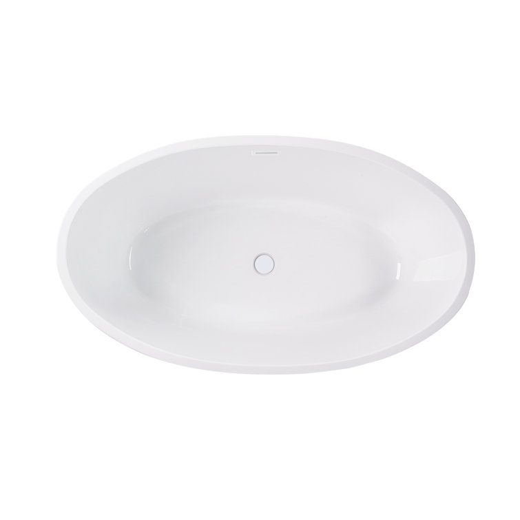 Pure White Acrylic Freestanding Soaking Bathtub