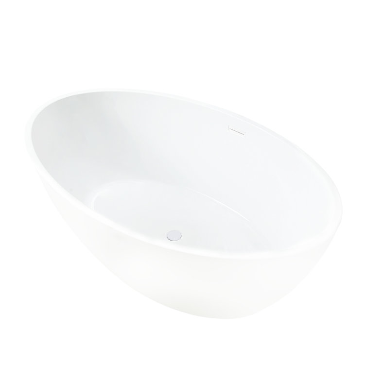 Pure White Acrylic Freestanding Soaking Bathtub