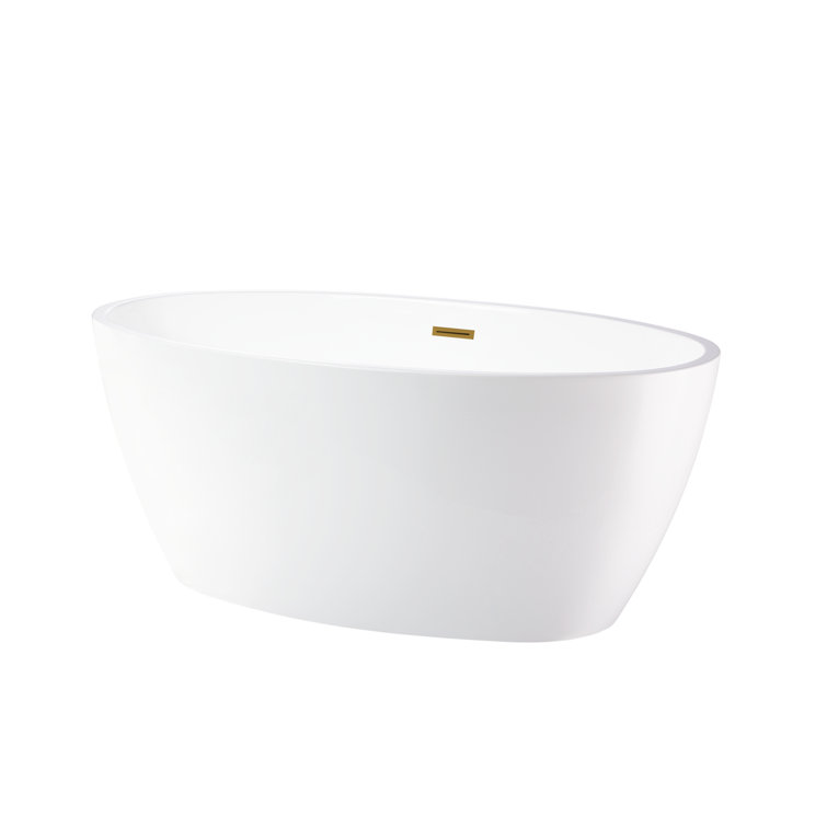Vanity Art 68" White Acrylic Freestanding Soaking Bathtub