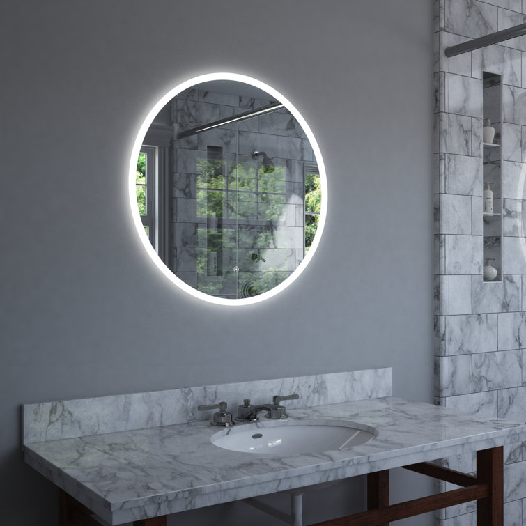 Eva 24'' Modern Frameless Bathroom Vanity Mirror with LED and Defogger