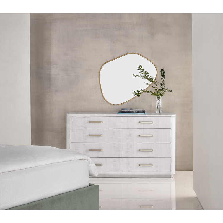 66" White 8-Drawer Dresser with Felt Lined Drawer