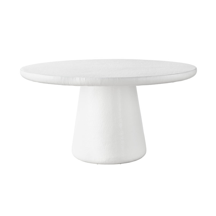 60" White Round Pedestal Dining Table