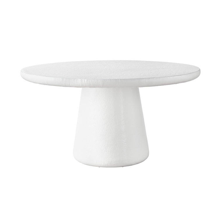 60" White Round Pedestal Dining Table