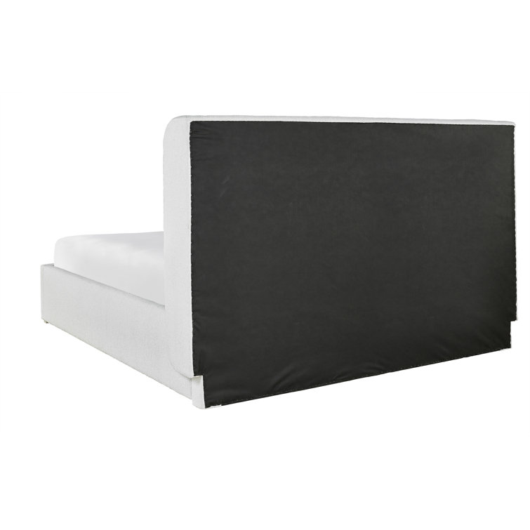 Queen Size White Upholstered Box-Spring Bed