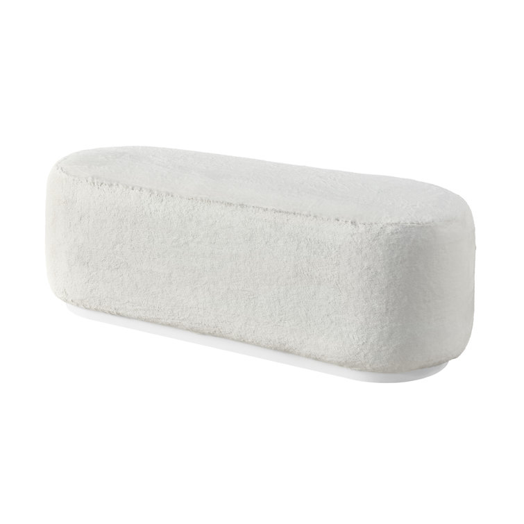 54" Cream Upholstered Contemporary Bench