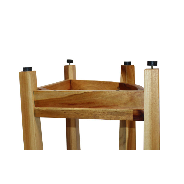 EcoDecors Teak Corner Shower Bench with Shelf, 24-Inch