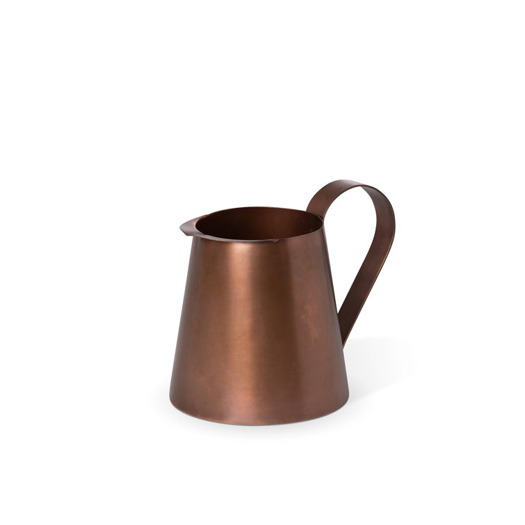 Rustic Copper Short Pitcher with Infuser, 9.5-inch