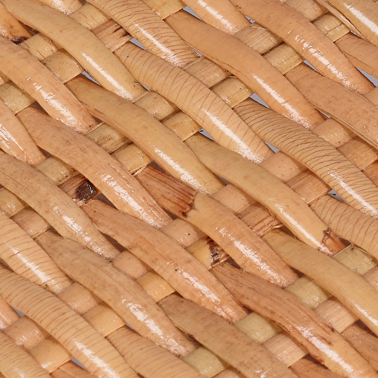 Beige Handcrafted Rattan Armchair with Natural Finish