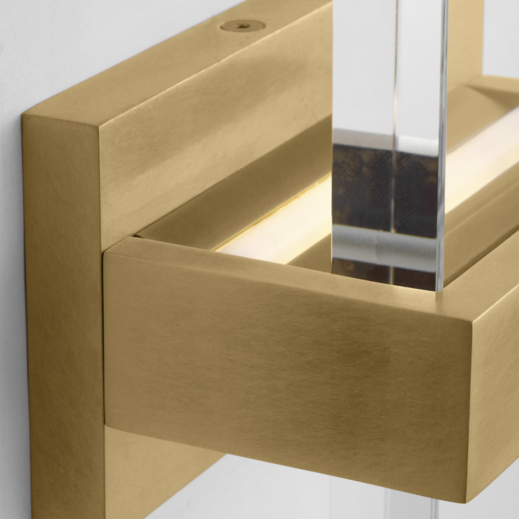 Natural Brass and Glass Dimmable LED Wall Sconce
