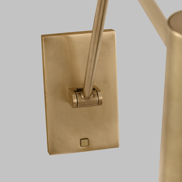 Antique Brass Adjustable LED Swing Arm Sconce
