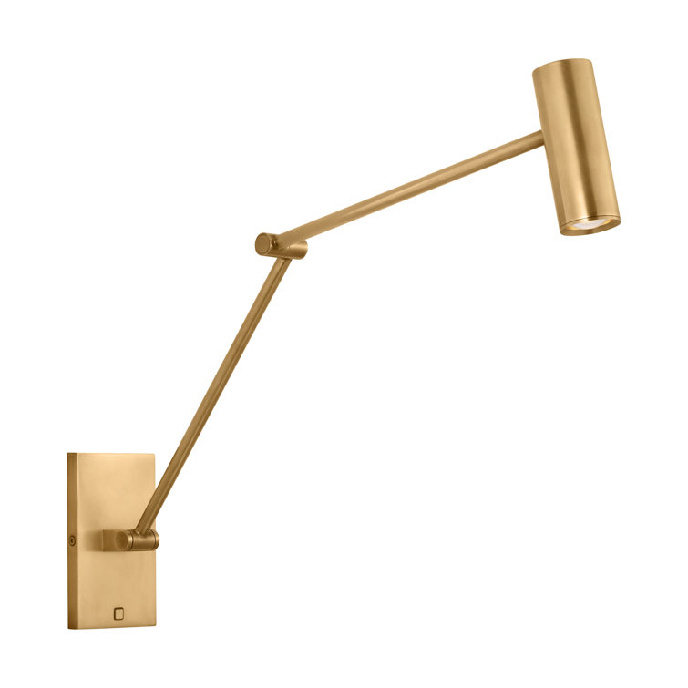 Antique Brass Adjustable LED Swing Arm Sconce