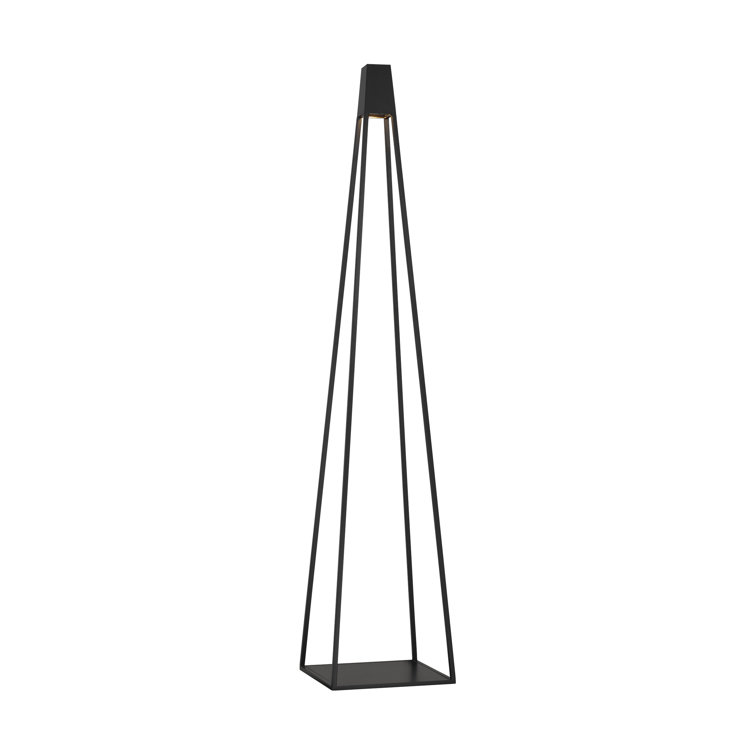 Black Aluminum Outdoor LED Floor Lamp with 3-Way Switch