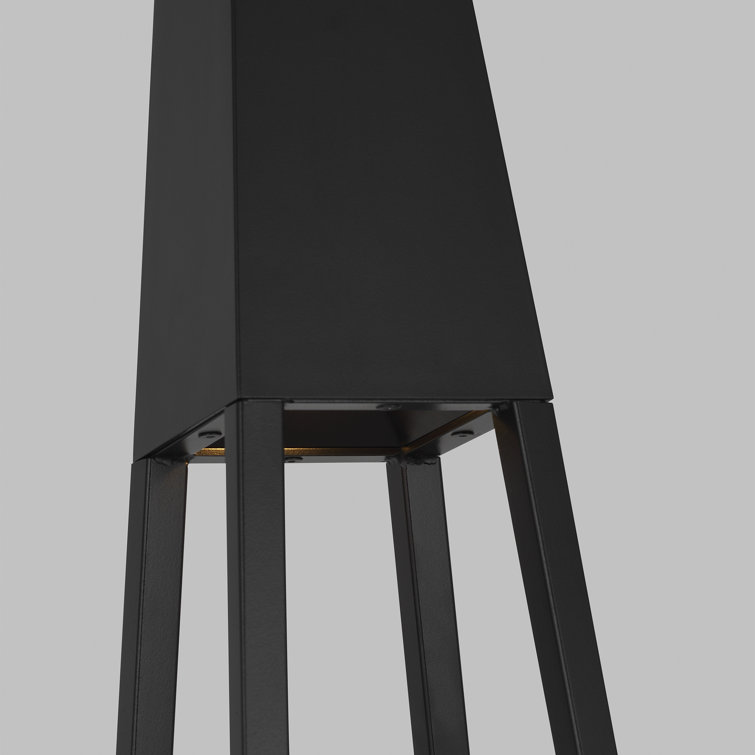 Black Aluminum Outdoor LED Floor Lamp with 3-Way Switch