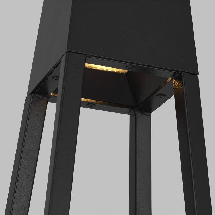 Black Aluminum Outdoor LED Floor Lamp with 3-Way Switch