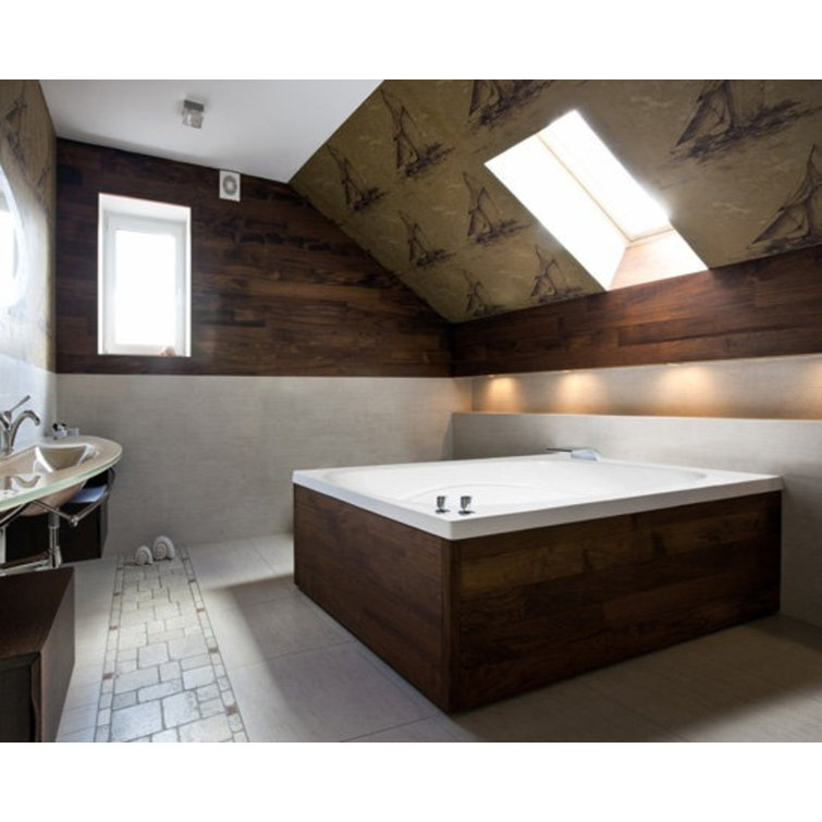 Alexis 60" White Acrylic Drop-In Bathtub with Jets