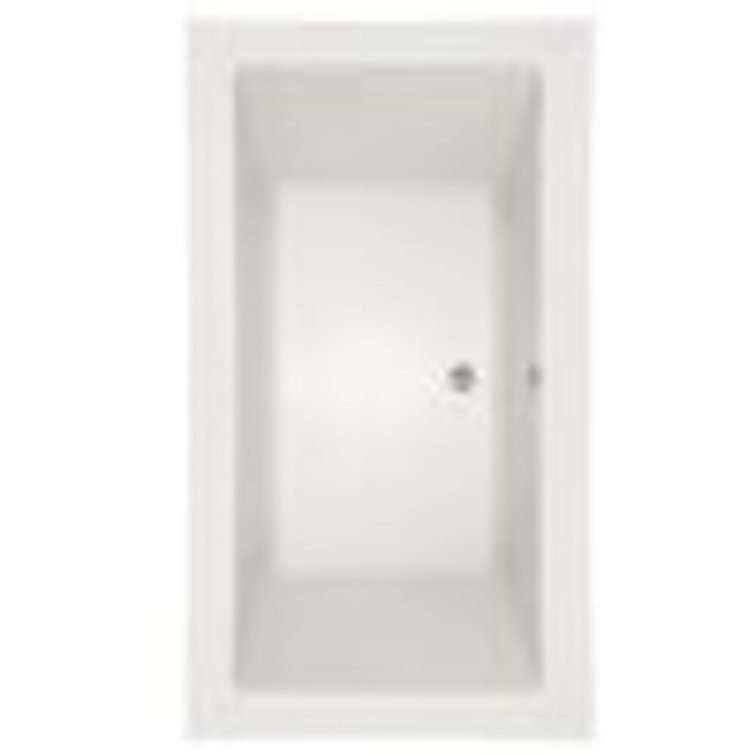 Kayla 74'' White Acrylic Rectangular Alcove Bathtub with Jets