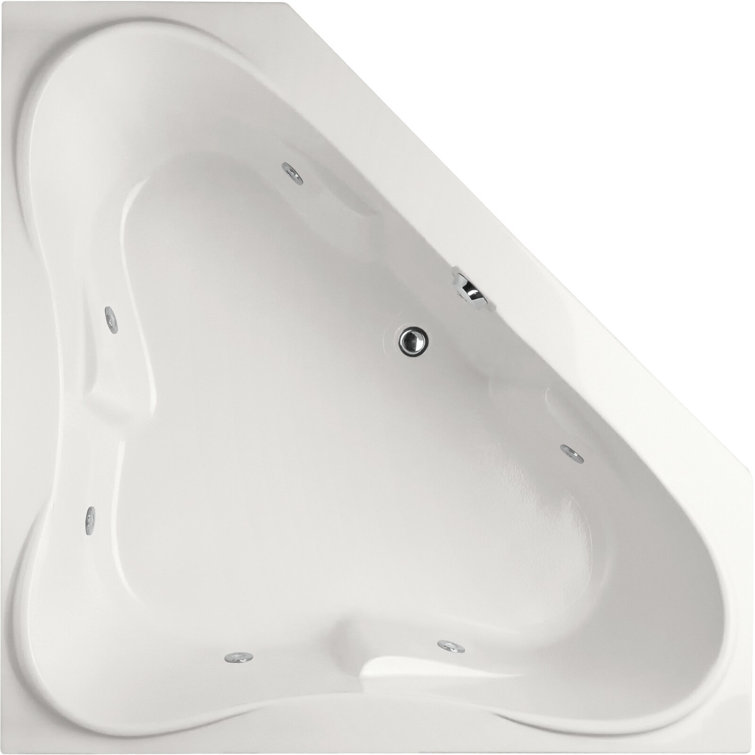 White Acrylic 60'' x 60'' Corner Whirlpool Bathtub