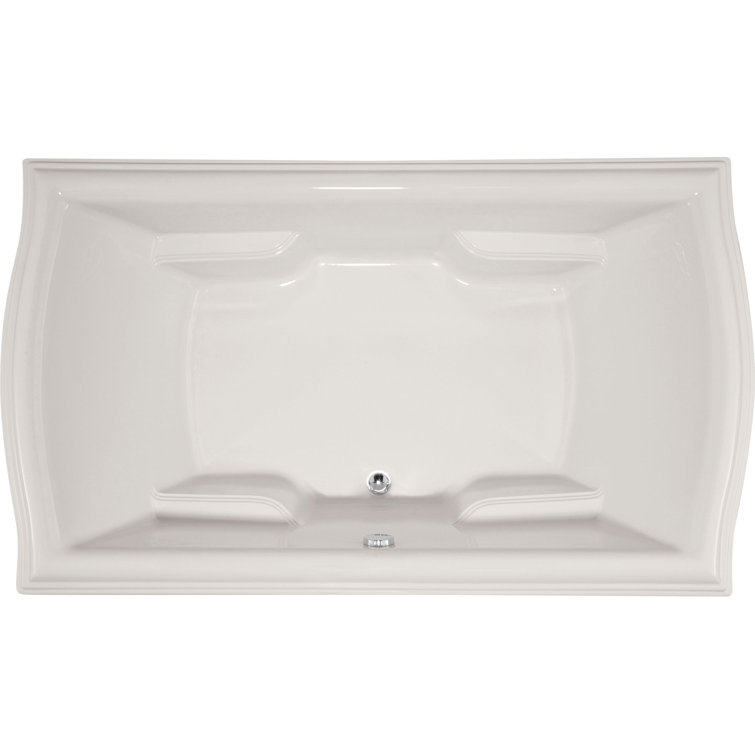 Modern White Acrylic Drop-in Bathtub with Jets