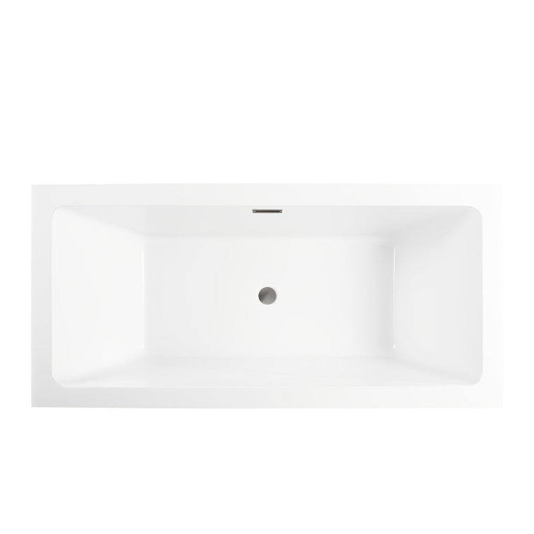 67'' White Acrylic Freestanding Soaking Bathtub