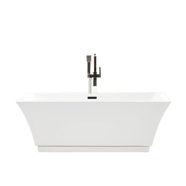 Orion 59'' White Acrylic Freestanding Soaking Bathtub