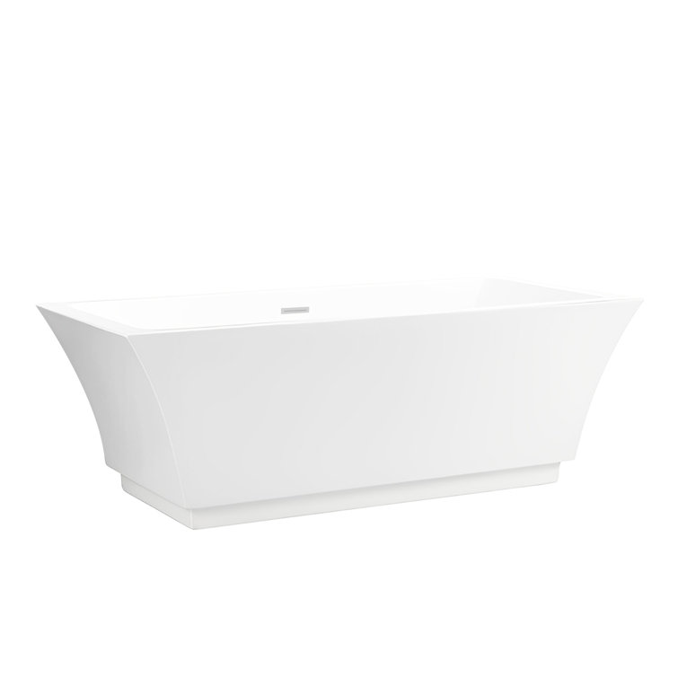Orion 59'' Pure White Freestanding Acrylic Soaking Bathtub