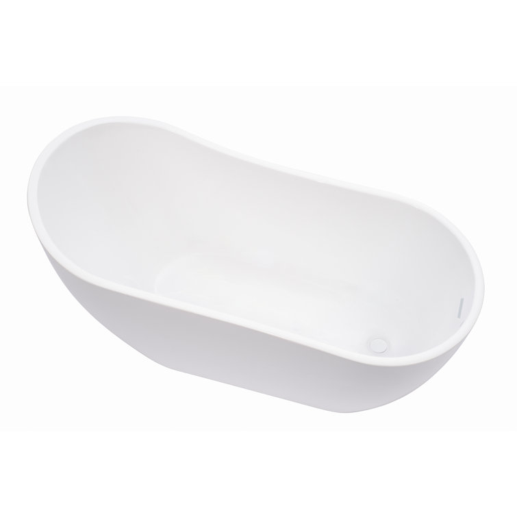Pure White Acrylic Freestanding Soaking Bathtub