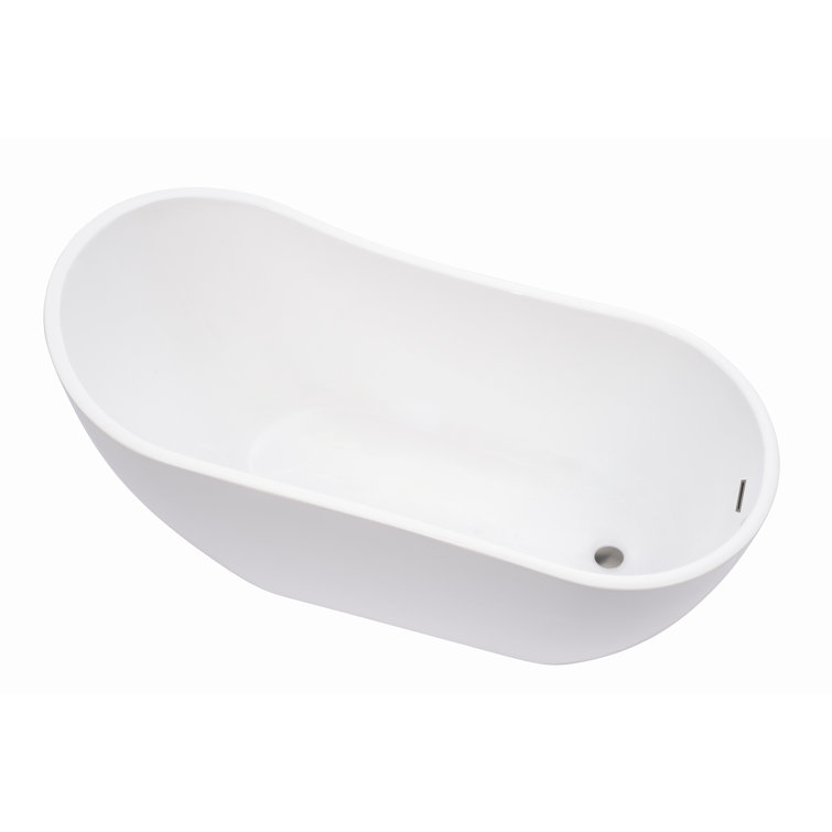 Amara 59" White Acrylic Freestanding Soaking Bathtub