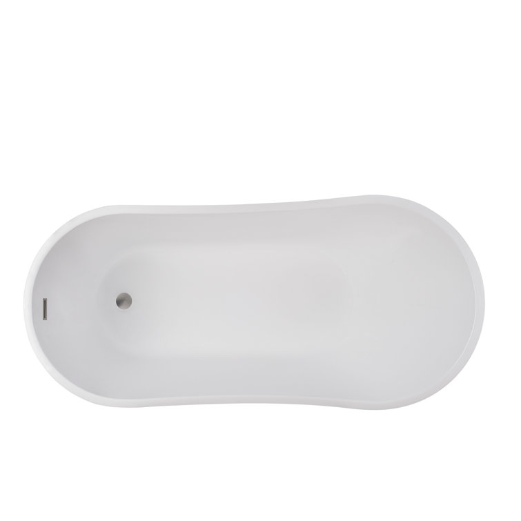 Amara 59" White Acrylic Freestanding Soaking Bathtub