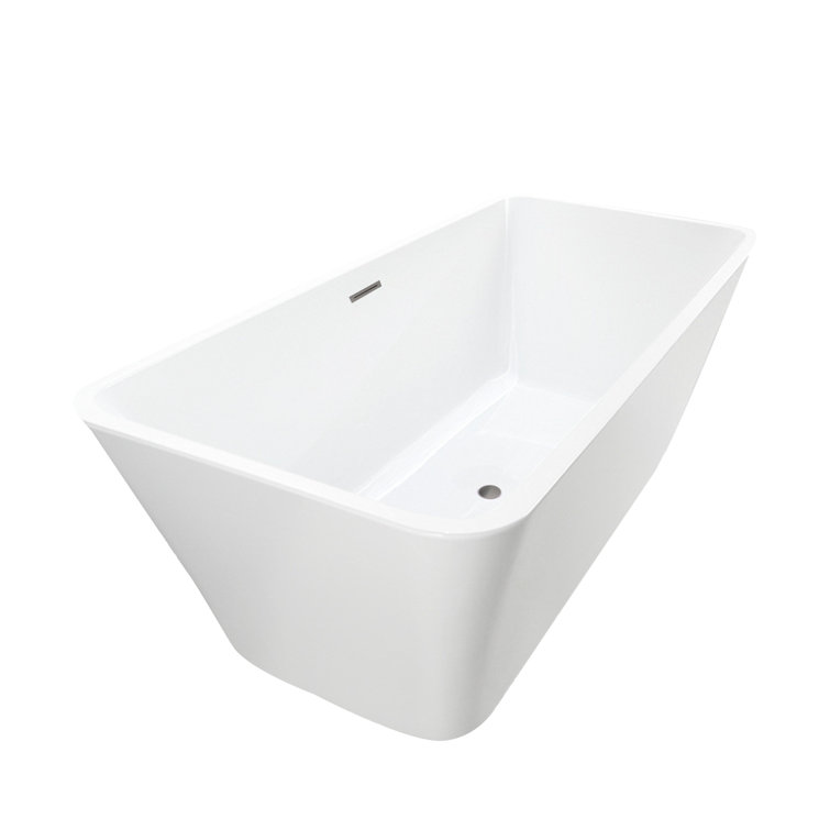 67'' White Acrylic Freestanding Soaking Bathtub