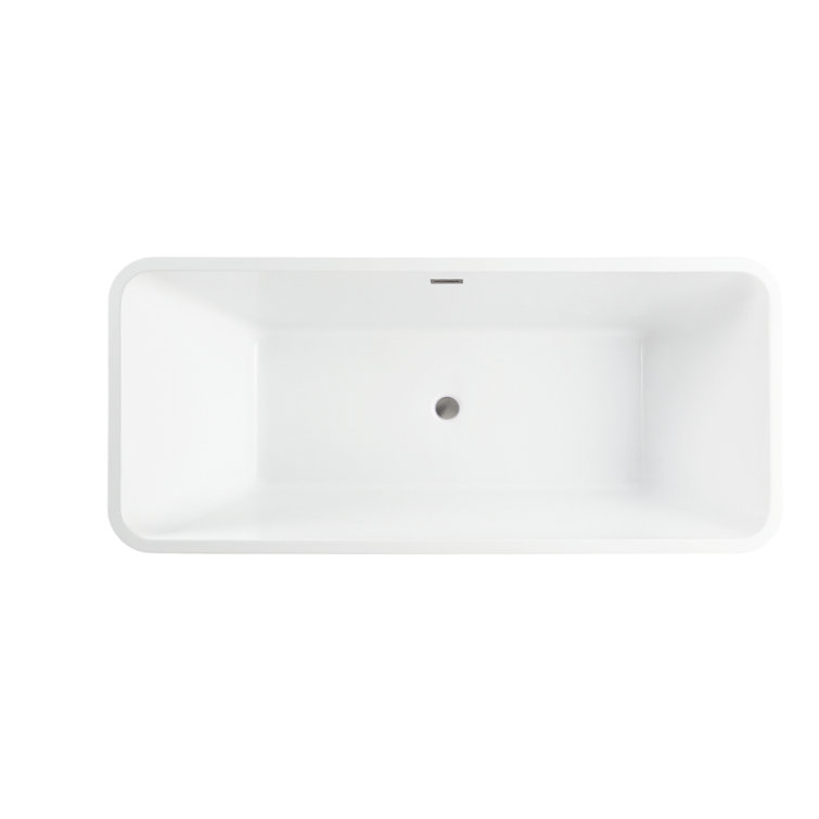 67'' White Acrylic Freestanding Soaking Bathtub