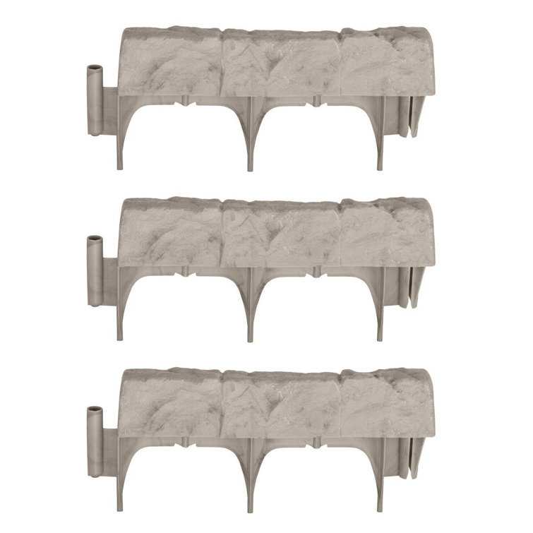 Suncast 1.75'' H x 5.75'' W Gray Resin Lawn Edging (Set of 30)