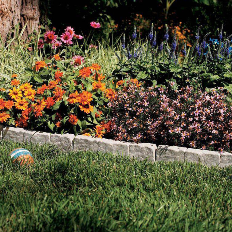 Suncast 1.75'' H x 5.75'' W Gray Resin Lawn Edging (Set of 30)
