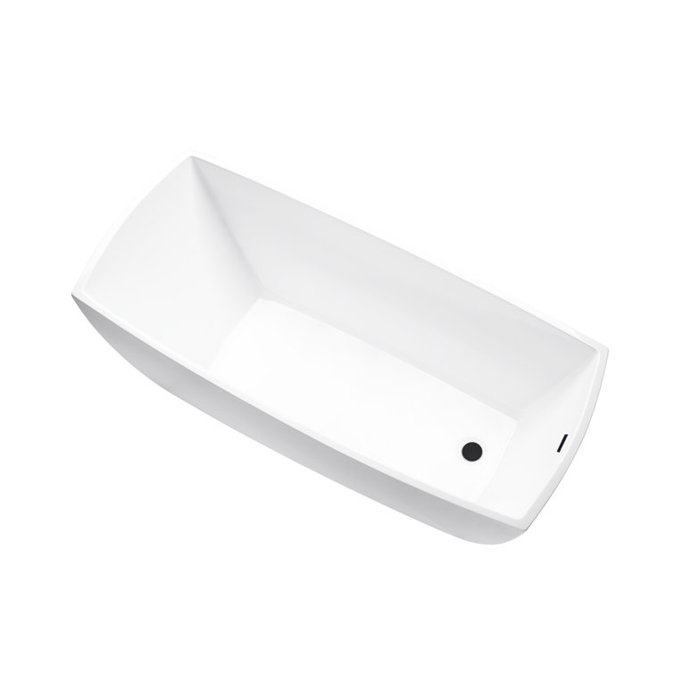 Luxurious 67" White Acrylic Freestanding Bathtub