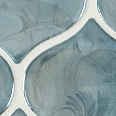 Blue Shimmer Arabesque Glass Mosaic Wall Tile