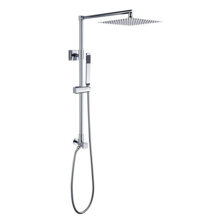 Polaris Lux 10" Chrome Square Rainfall Shower System with Handheld