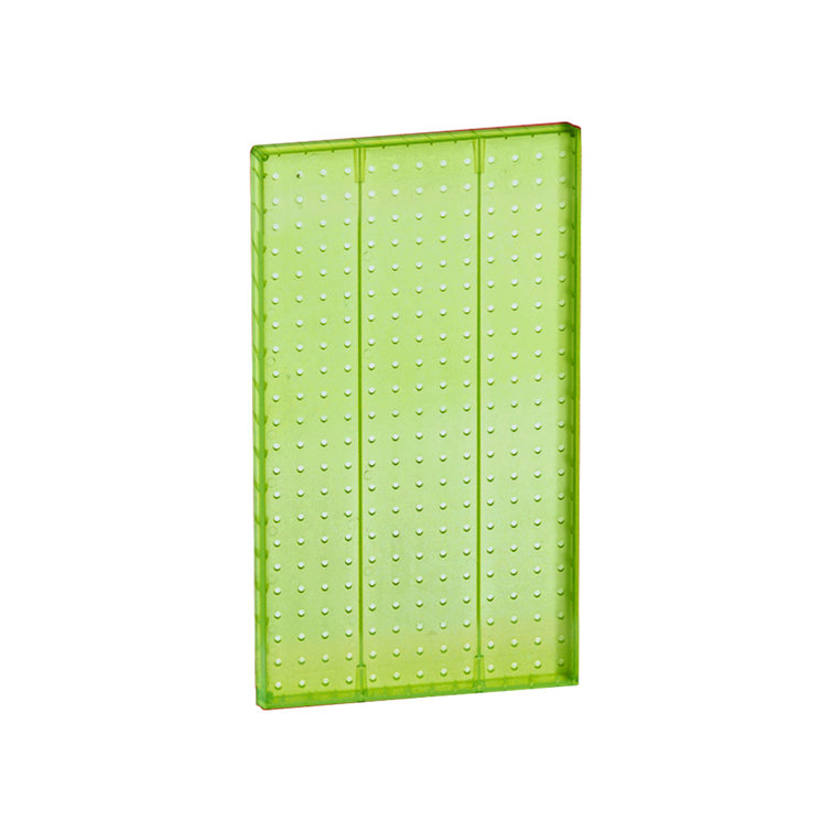 Green Translucent Plastic Pegboard Wall Panel, 22" x 13.5", 2-Pack