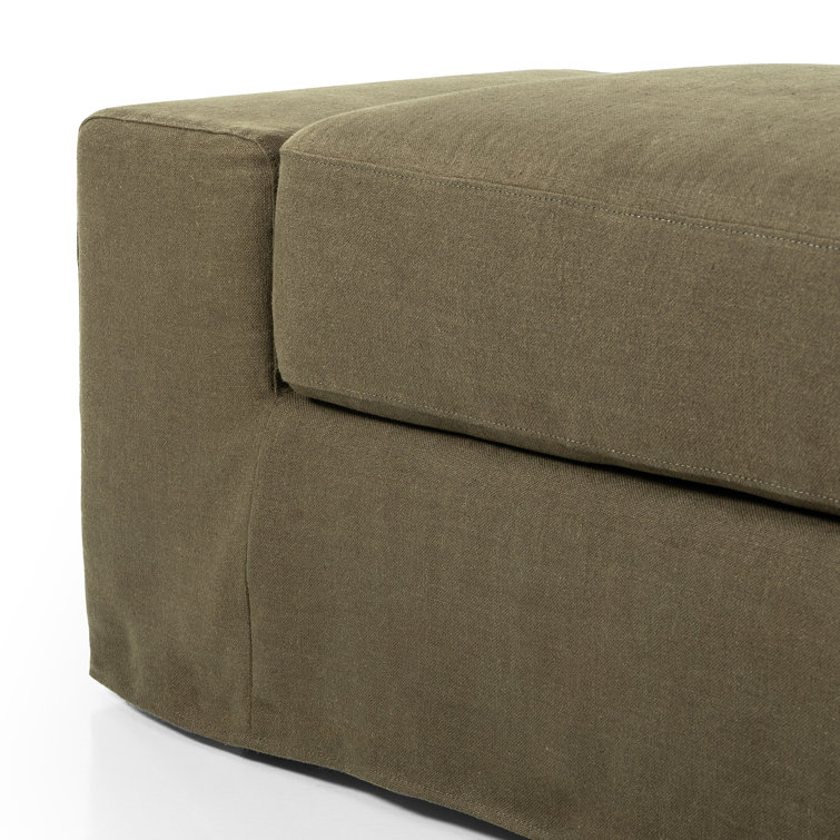Brussels Coffee Linen Upholstered Modern Bench