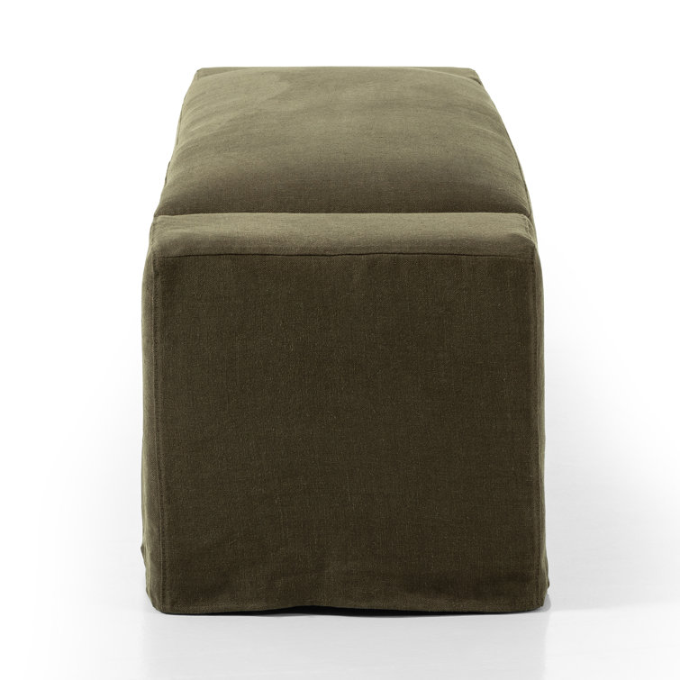 Brussels Coffee Linen Upholstered Modern Bench