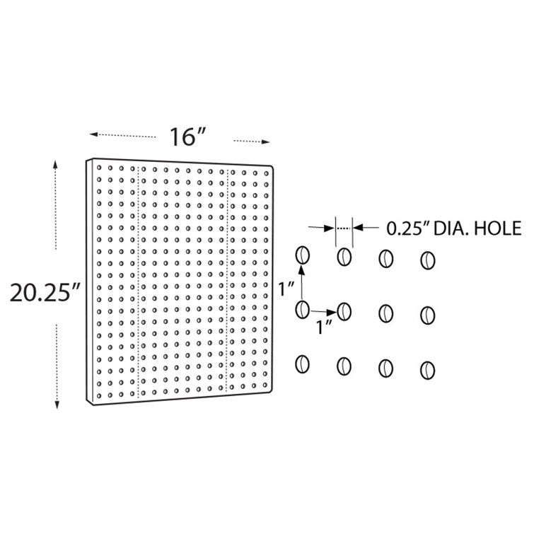 Translucent Green Plastic Pegboard Wall Panel, 16" x 20", 2-Pack