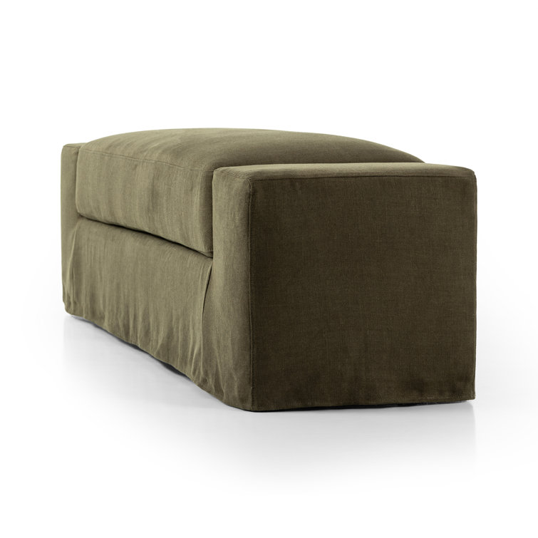 Brussels Coffee Linen Upholstered Modern Bench