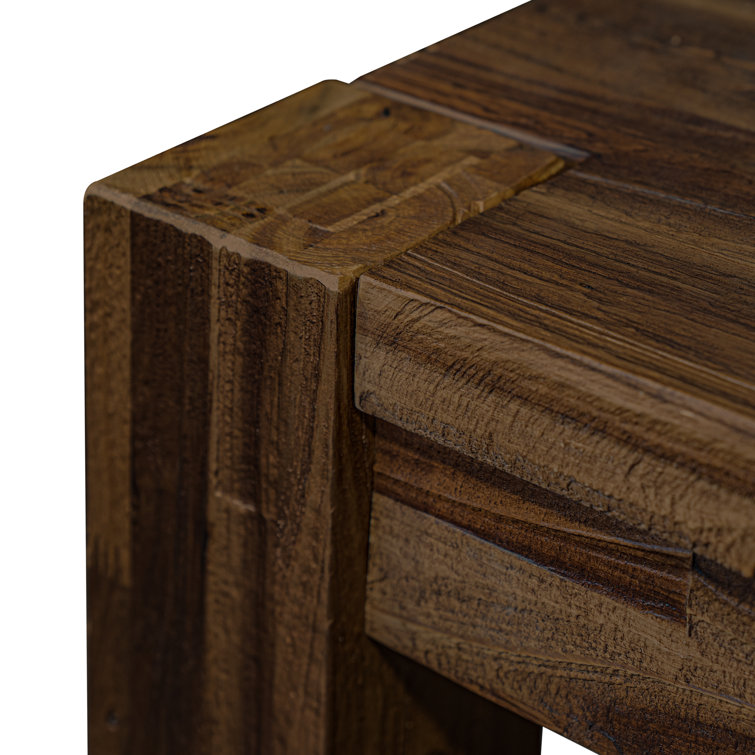 Distressed Jacobean Solid Rubberwood Rectangular Dining Table for Six