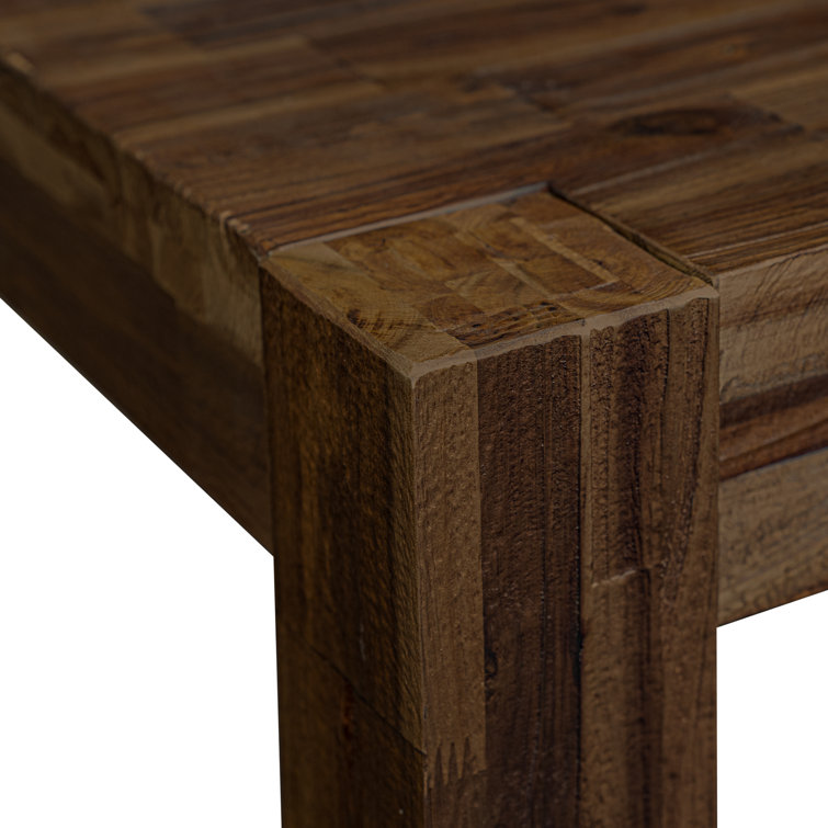 Distressed Jacobean Solid Rubberwood Rectangular Dining Table for Six