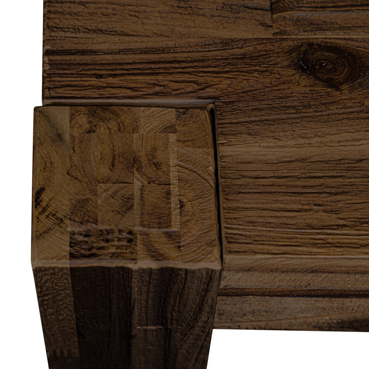 Distressed Jacobean Solid Rubberwood Rectangular Dining Table for Six