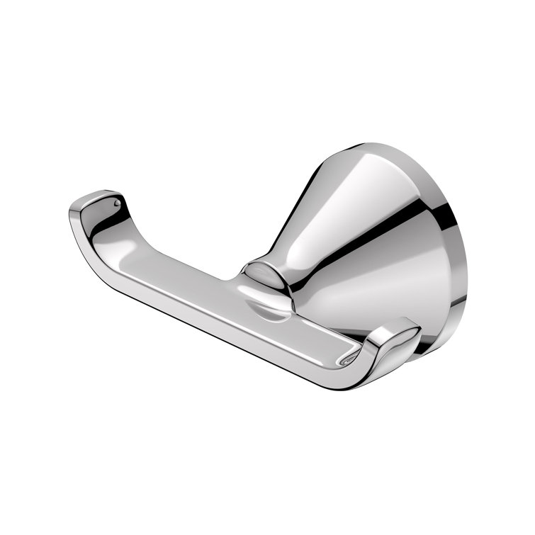 Polished Chrome Double Robe Hook with Metal Finish