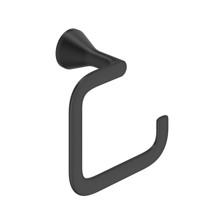 Matte Black Metal Wall Mounted Towel Ring