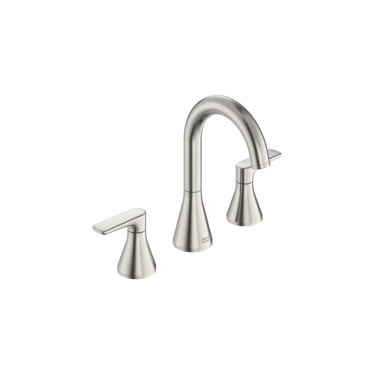 Brushed Nickel 8-Inch Widespread Bathroom Faucet with Drain Assembly