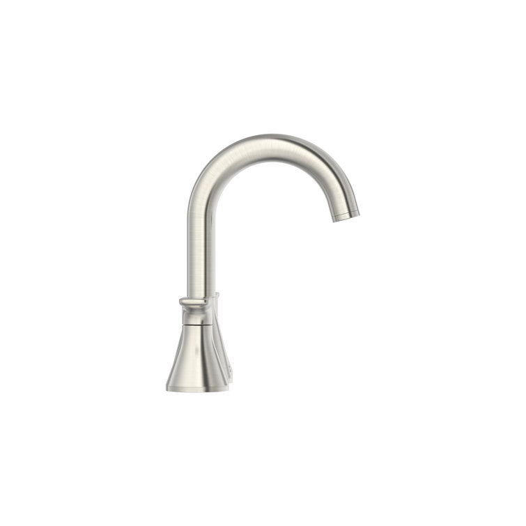 Brushed Nickel 8-Inch Widespread Bathroom Faucet with Drain Assembly